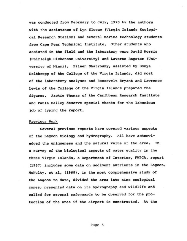 Water quality and environmental status of Benner Bay-Mangrove Lagoon, St. Thomas - Page 5