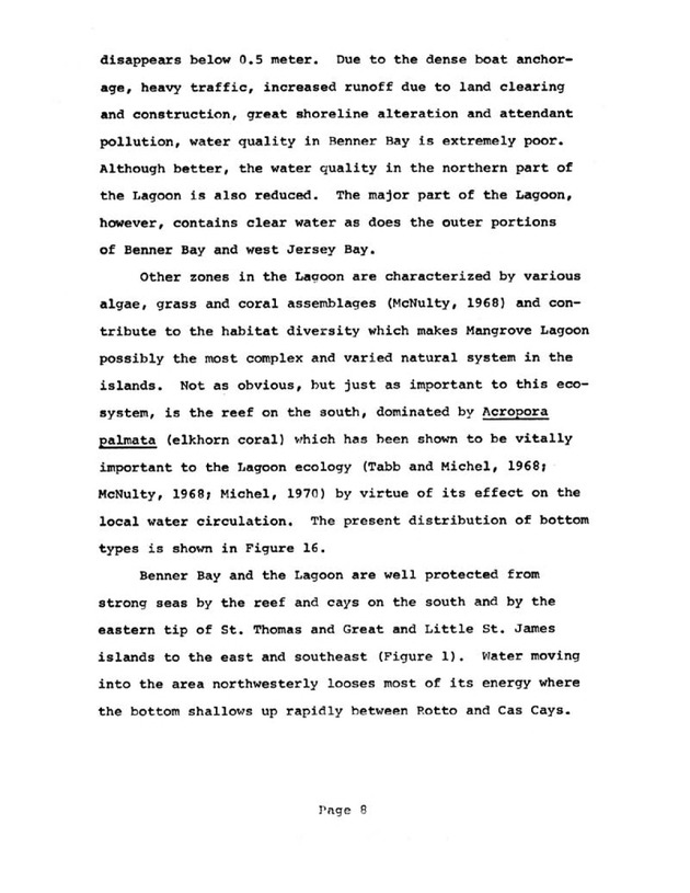 Water quality and environmental status of Benner Bay-Mangrove Lagoon, St. Thomas - Page 8