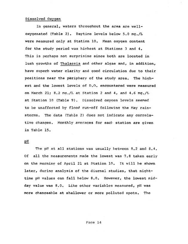 Water quality and environmental status of Benner Bay-Mangrove Lagoon, St. Thomas - Page 14