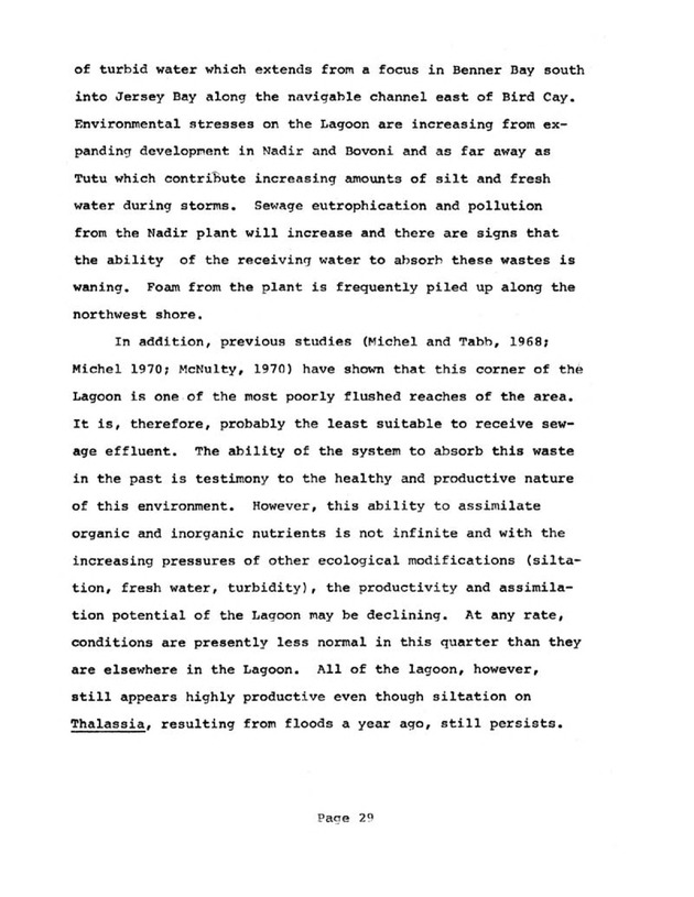 Water quality and environmental status of Benner Bay-Mangrove Lagoon, St. Thomas - Page 29