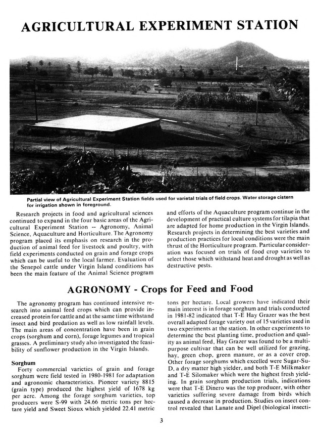 Report: Agricultural Experiment Station--Cooperative Extension Service 1981-1982 - Page 3