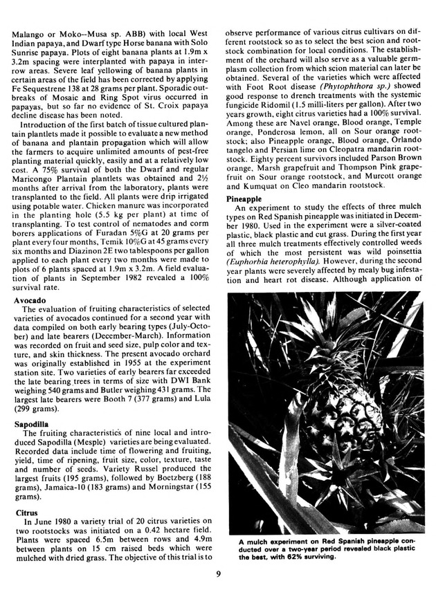 Report: Agricultural Experiment Station--Cooperative Extension Service 1981-1982 - Page 9