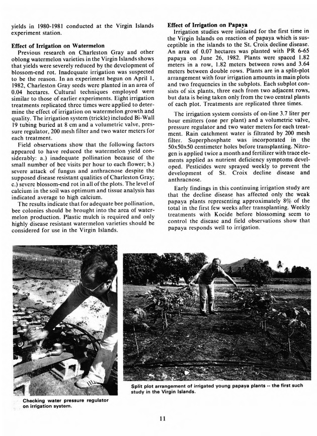 Report: Agricultural Experiment Station--Cooperative Extension Service 1981-1982 - Page 11