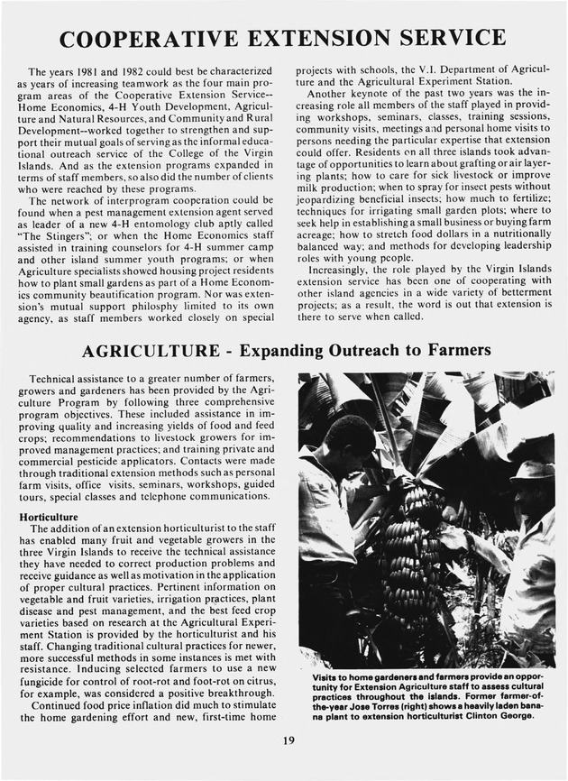 Report: Agricultural Experiment Station--Cooperative Extension Service 1981-1982 - Page 19