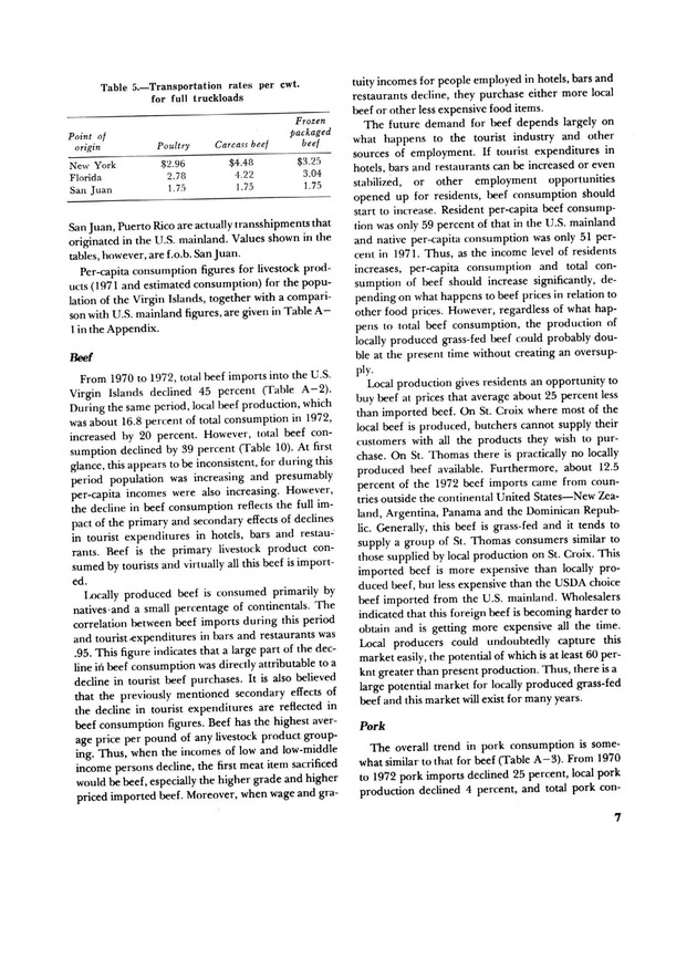 Marketing potential for livestock products in the U.S. Virgin Islands - Page 7