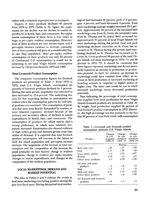 Marketing potential for livestock products in the U.S. Virgin Islands - Page 11