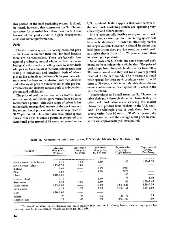 Marketing potential for livestock products in the U.S. Virgin Islands - Page 16