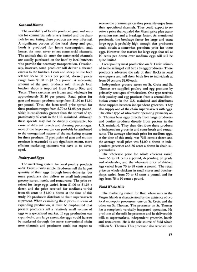 Marketing potential for livestock products in the U.S. Virgin Islands - Page 17