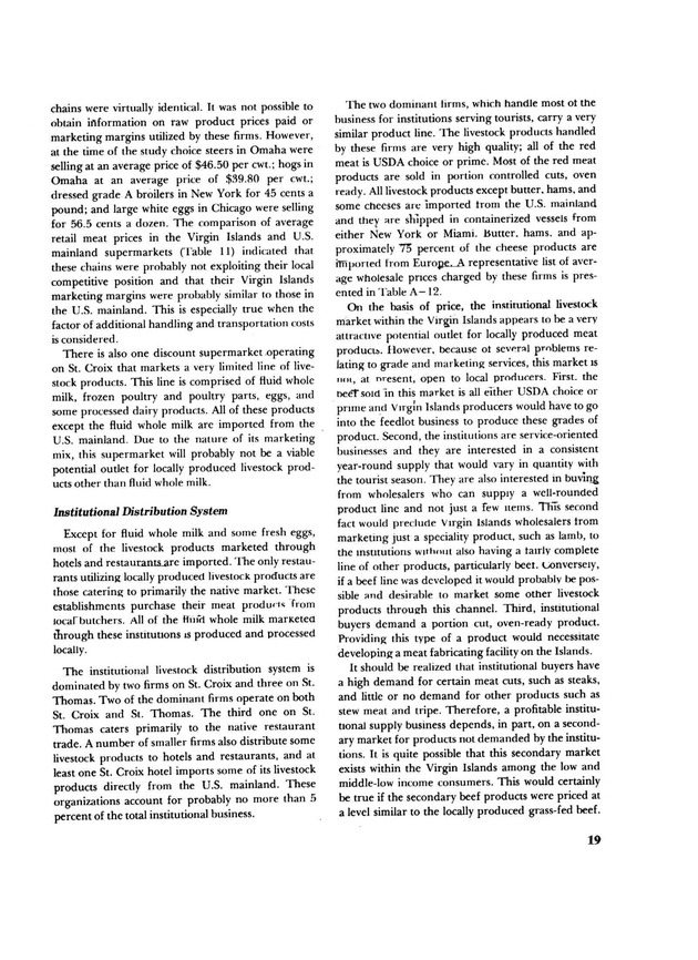 Marketing potential for livestock products in the U.S. Virgin Islands - Page 19