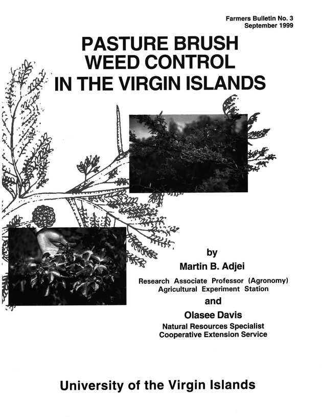 Pasture brush weed control in the Virgin Islands  - Front Cover