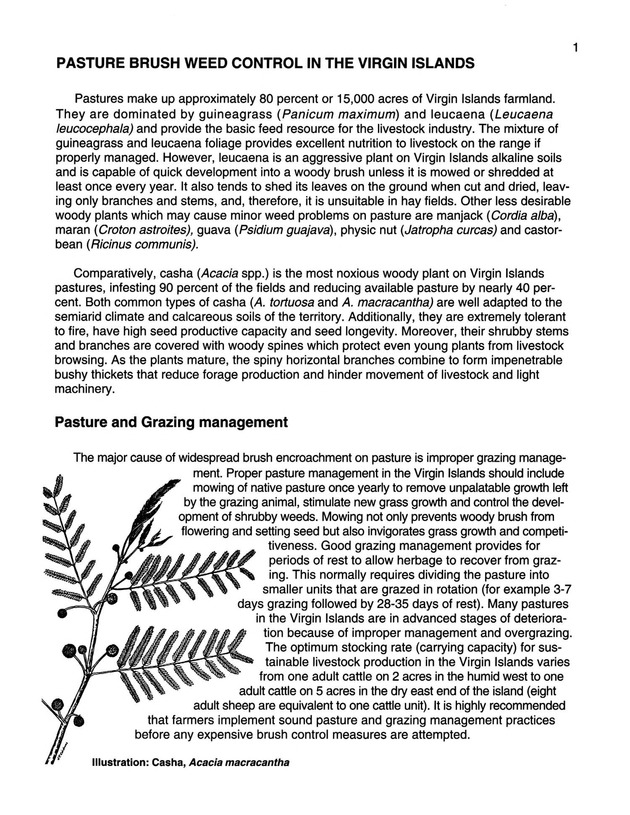 Pasture brush weed control in the Virgin Islands  - Page 1