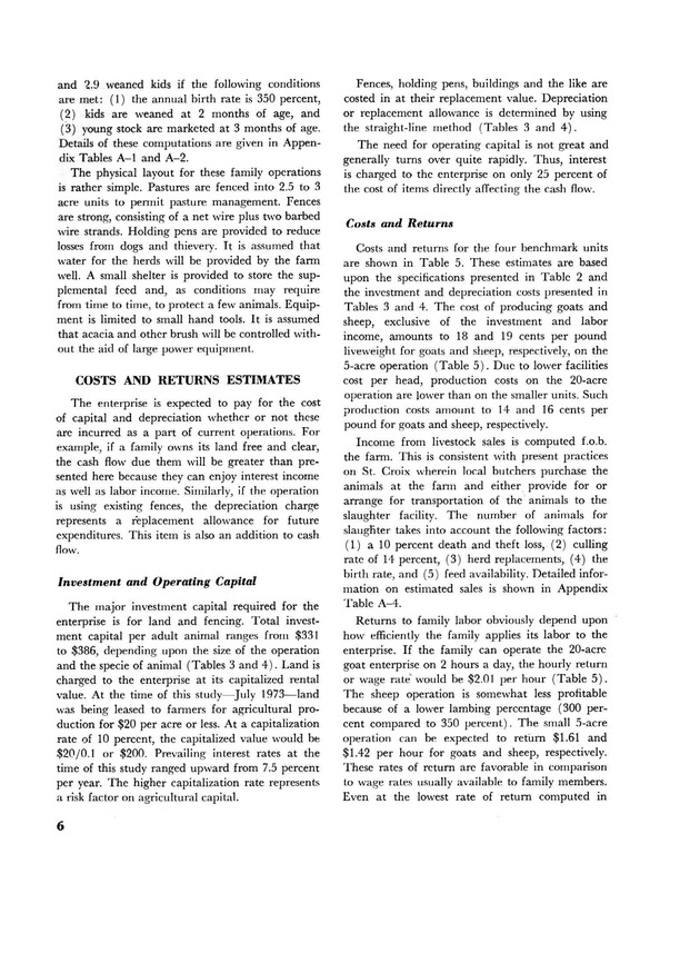 Potential returns from goat and sheep enterprises in the U.S. Virgin Islands - Page 6