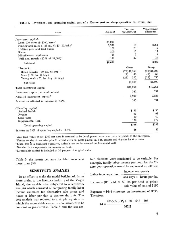 Potential returns from goat and sheep enterprises in the U.S. Virgin Islands - Page 7