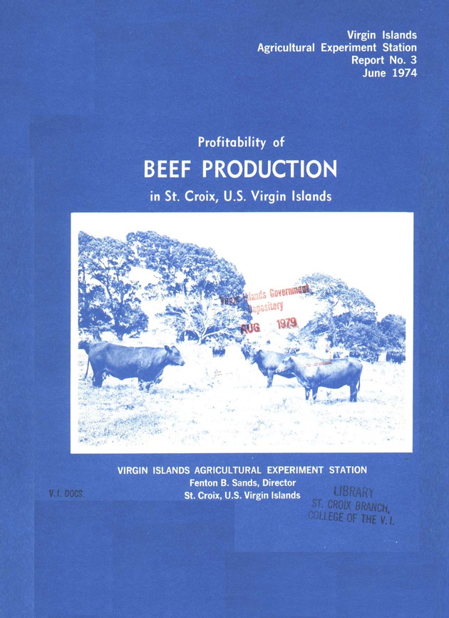 Profitability of beef production in St. Croix, U.S. Virgin Islands - Front Cover