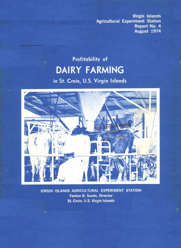 Profitability of dairy farming in St. Croix, U.S. Virgin Islands - Front Cover