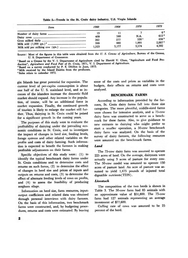 Profitability of dairy farming in St. Croix, U.S. Virgin Islands - Page 2