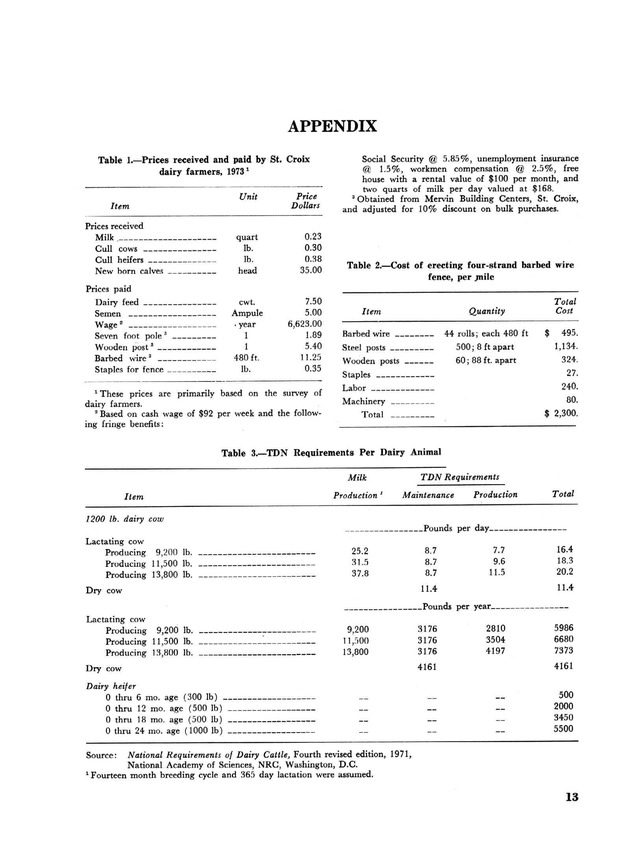 Profitability of dairy farming in St. Croix, U.S. Virgin Islands - Page 13