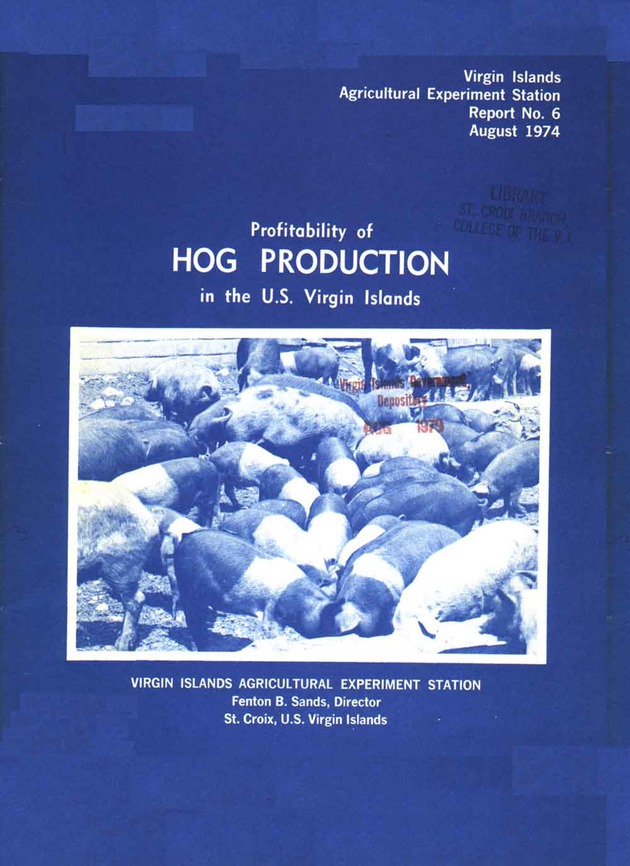 Profitability of hog production in the U.S. Virgin Islands - Page i