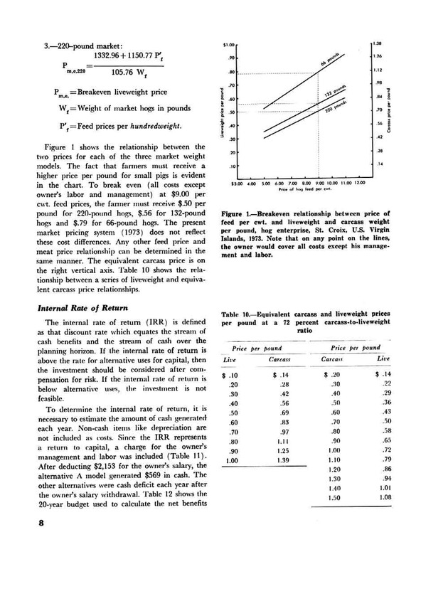 Profitability of hog production in the U.S. Virgin Islands - Page 8