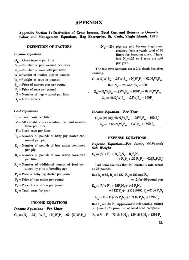 Profitability of hog production in the U.S. Virgin Islands - Page 11