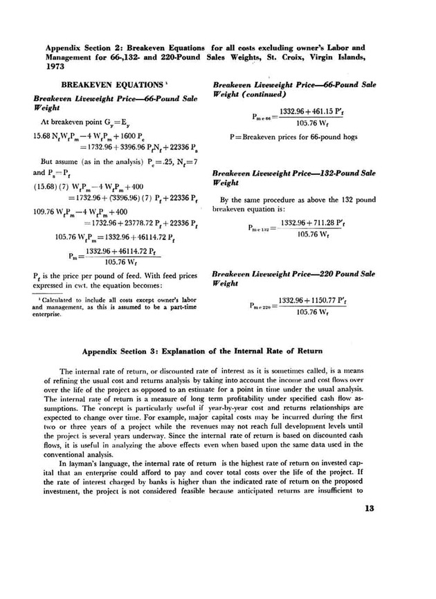 Profitability of hog production in the U.S. Virgin Islands - Page 13