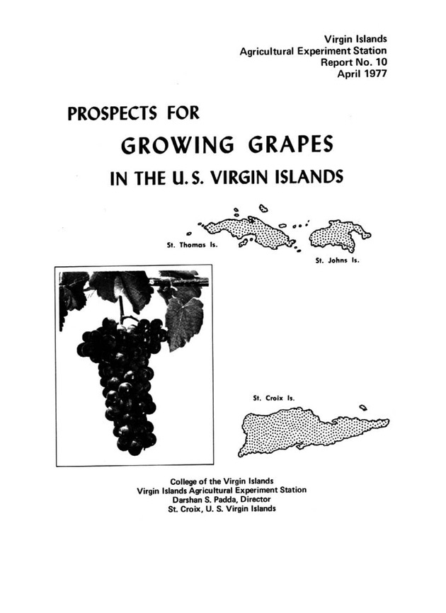 Prospects for growing grapes in the U.S. Virgin Islands - Front Cover