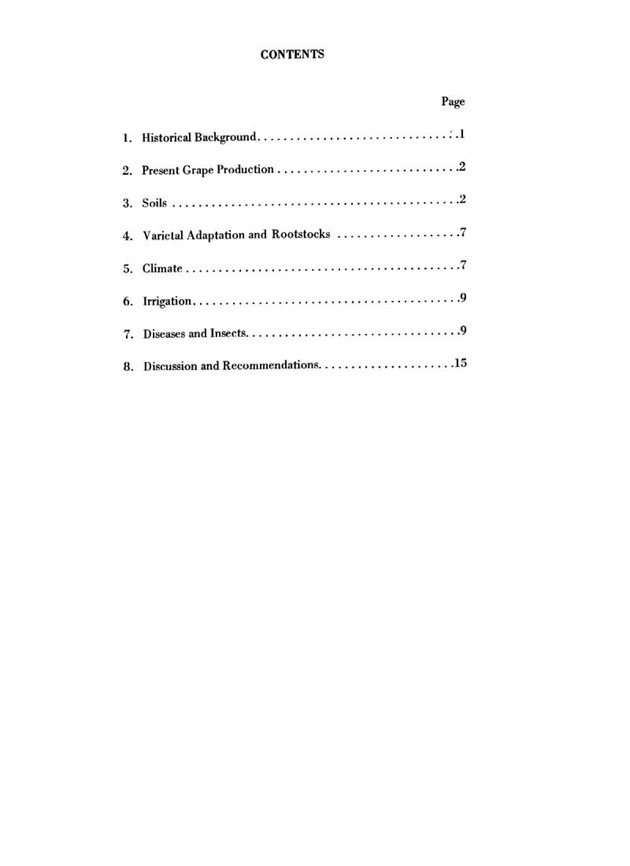 Prospects for growing grapes in the U.S. Virgin Islands - Table of Contents