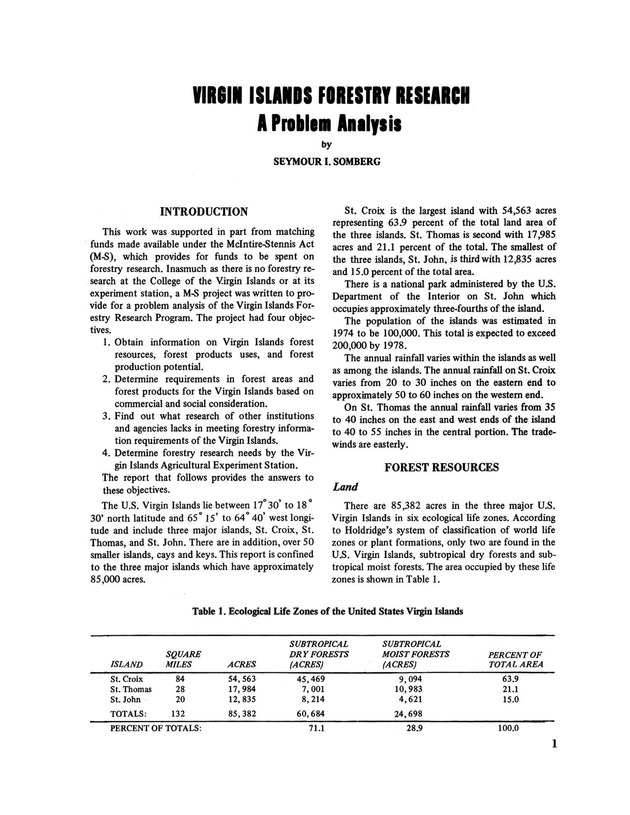 Virgin Islands forestry research - Page 1