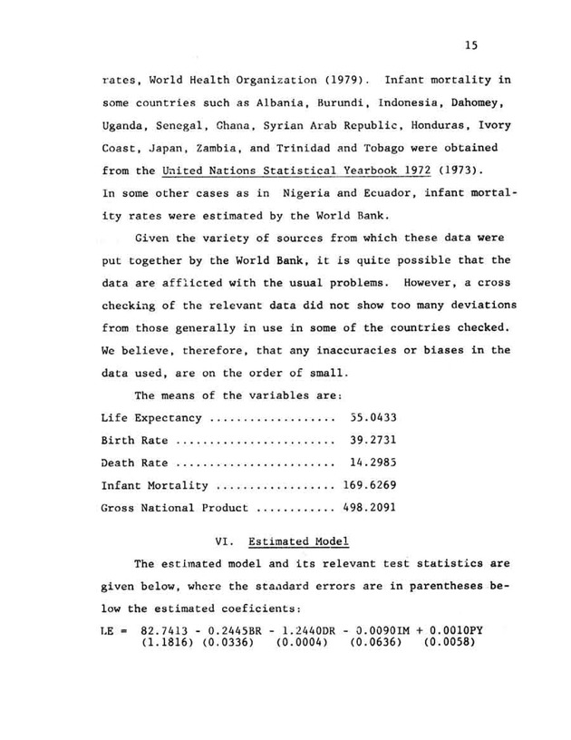 An econometric analysis of life expectancy - Page 15