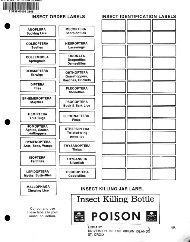 Island insects: Handbook for insect study - Page 49