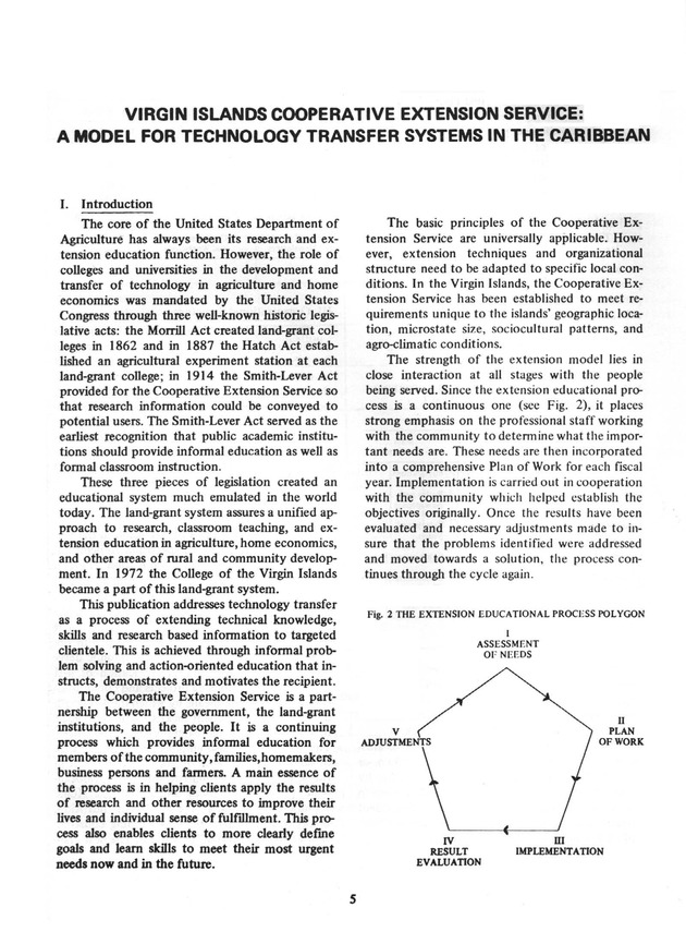 Virgin Islands Cooperative Extension Service: A model for technology transfer systems in the Caribbean - Page 5