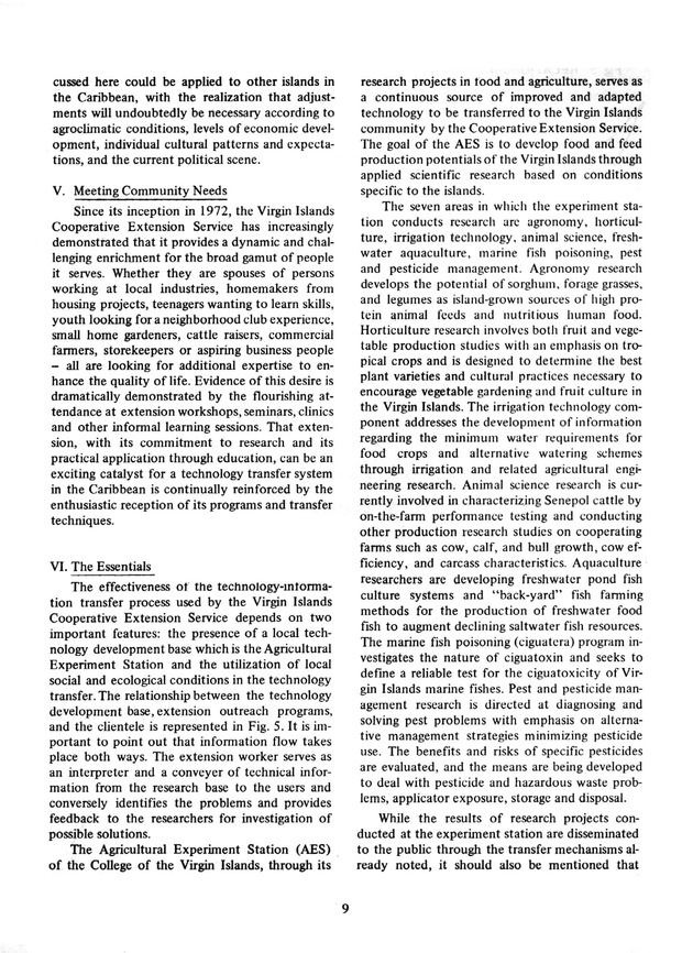 Virgin Islands Cooperative Extension Service: A model for technology transfer systems in the Caribbean - Page 9