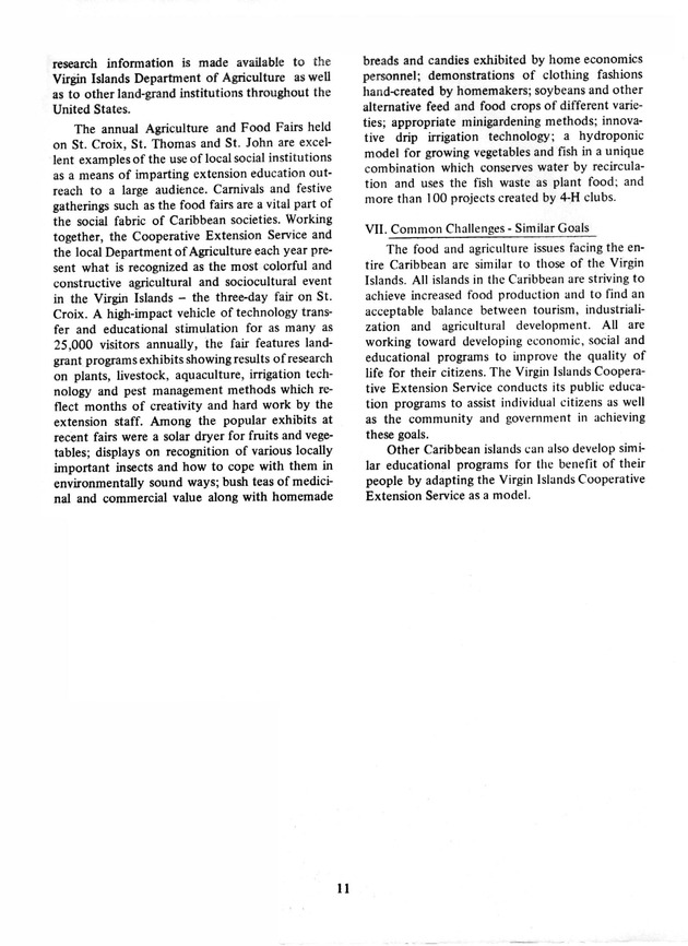 Virgin Islands Cooperative Extension Service: A model for technology transfer systems in the Caribbean - Page 11