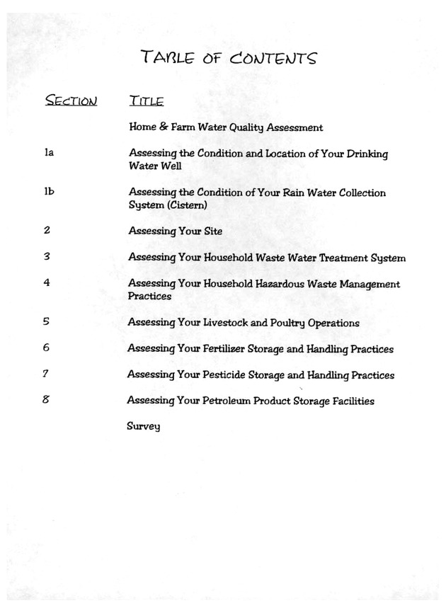 Protecting your water quality through a home & farm assessment - Page 1