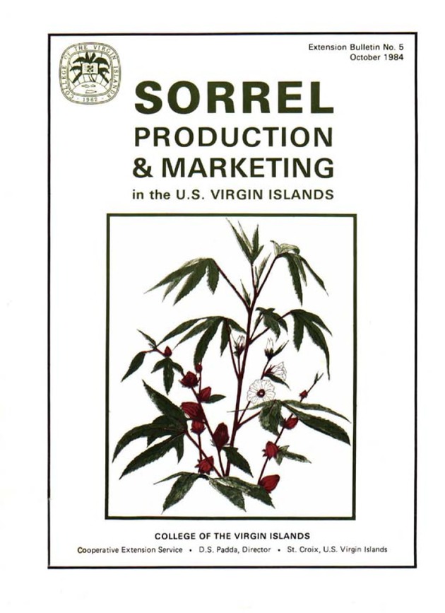 Sorrel production & marketing in the U.S. Virgin Islands - Front Cover