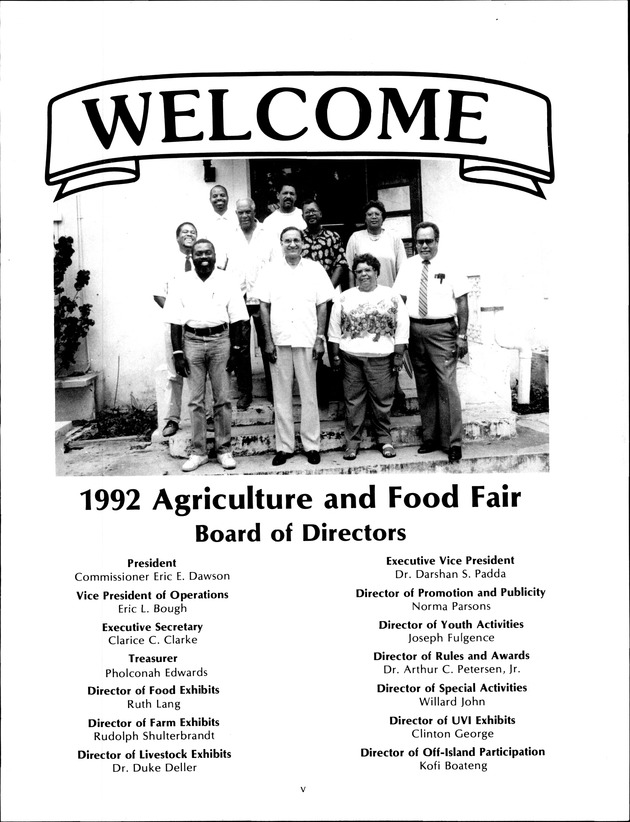 Virgin Islands Agriculture and Food Fair 1992 - Page v