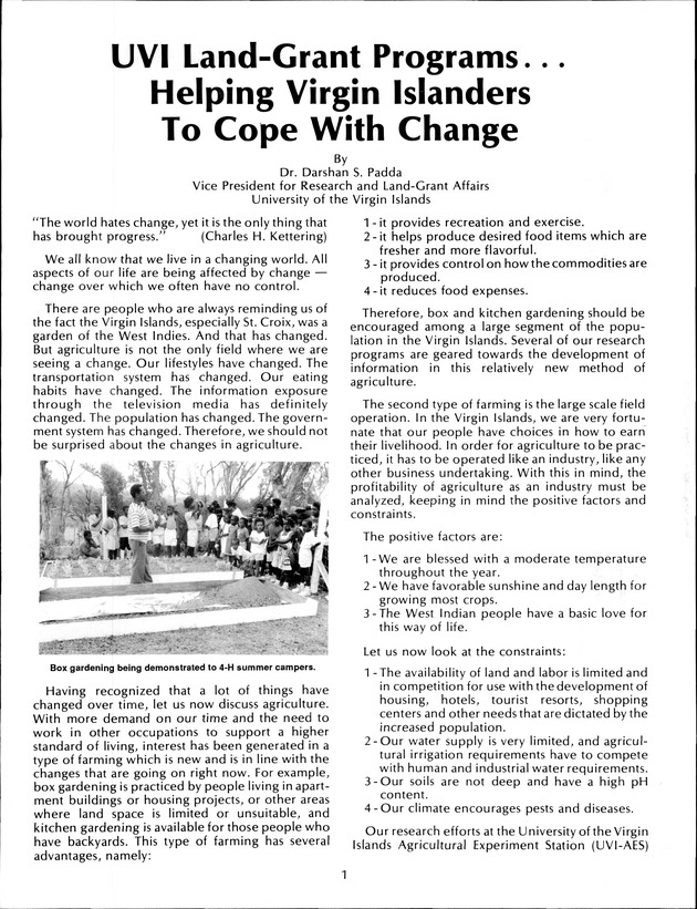 Virgin Islands Agriculture and Food Fair 1992 - Page 1