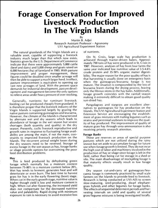 Virgin Islands Agriculture and Food Fair 1992 - Page 26