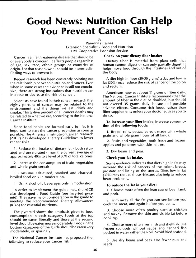 Virgin Islands Agriculture and Food Fair 1992 - Page 46