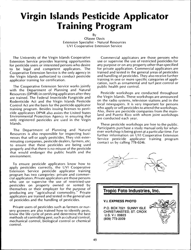 Virgin Islands Agriculture and Food Fair 1992 - Page 49