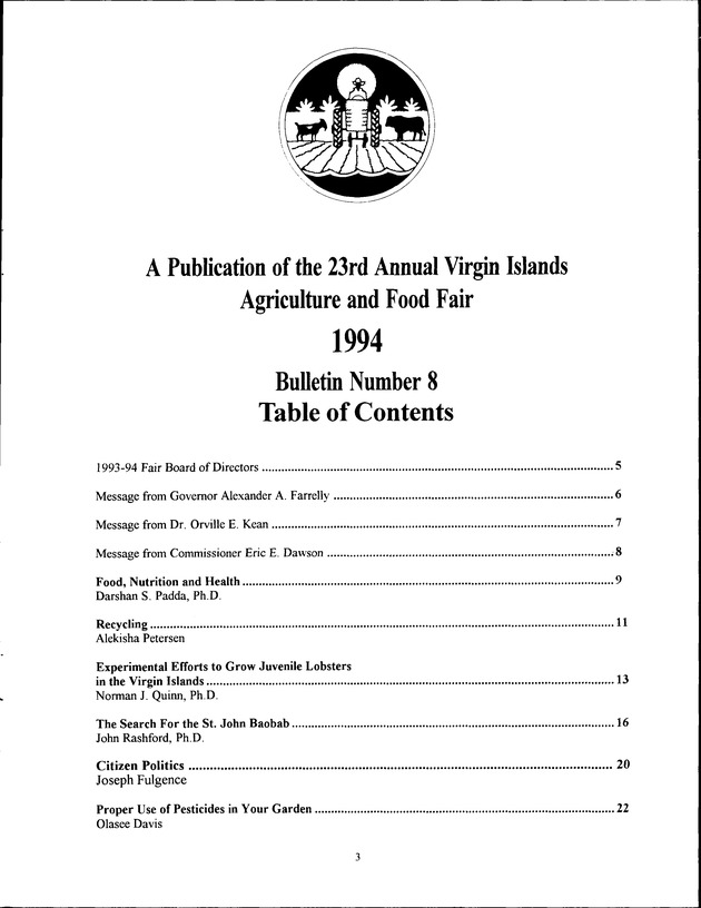 Virgin Islands Agriculture and Food Fair 1994 - Page 3