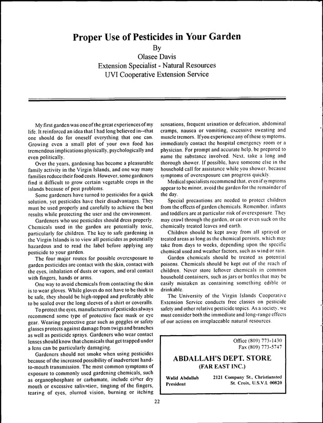 Virgin Islands Agriculture and Food Fair 1994 - Page 22