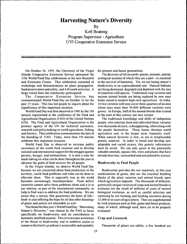 Virgin Islands Agriculture and Food Fair 1994 - Page 25