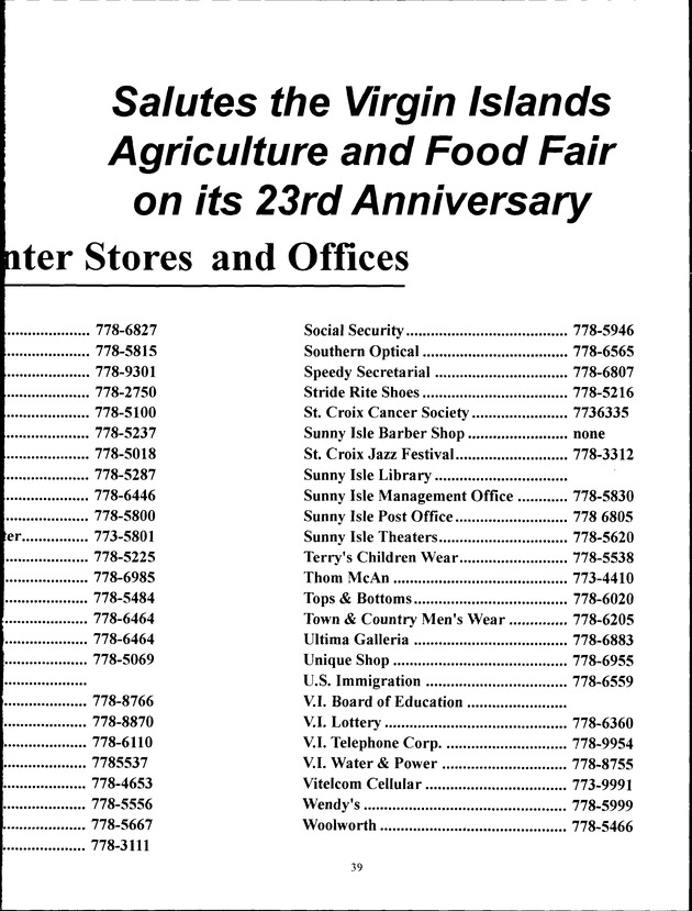 Virgin Islands Agriculture and Food Fair 1994 - Page 39