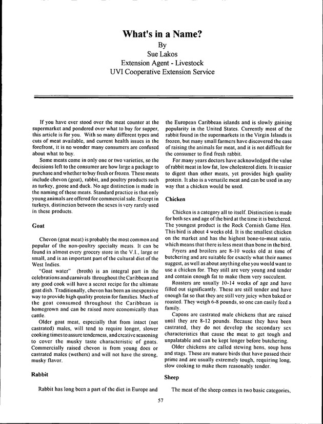 Virgin Islands Agriculture and Food Fair 1994 - Page 57