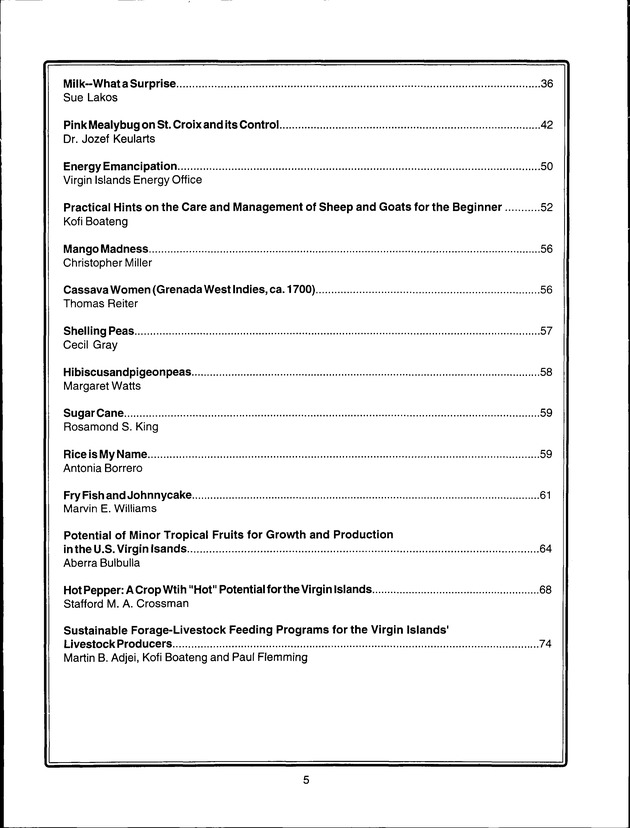 Virgin Islands Agriculture and Food Fair 1998 - Page 5