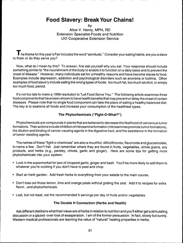 Virgin Islands Agriculture and Food Fair 1998 - Page 31