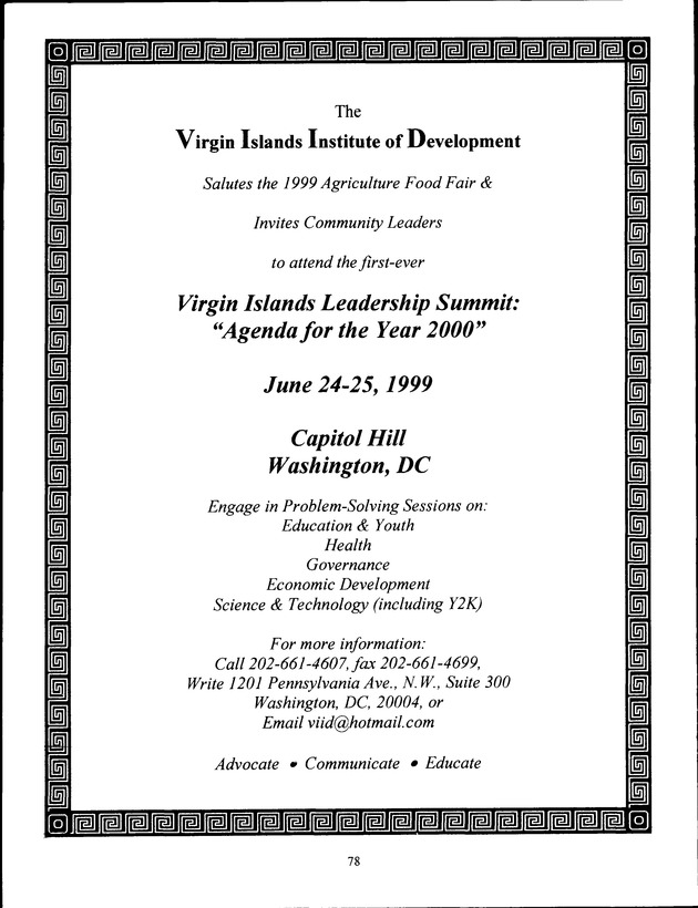 Virgin Islands Agriculture and Food Fair 1999 - Page 78