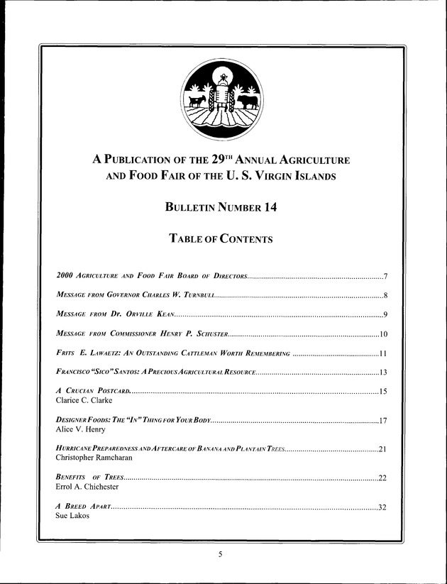 Virgin Islands Agriculture and Food Fair 2000 - Page 5