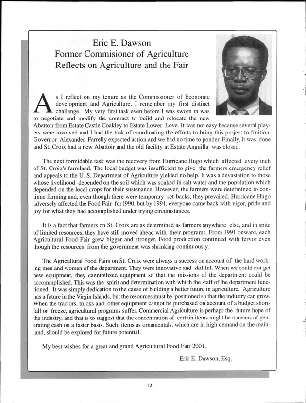 Virgin Islands Agriculture and Food Fair 2001 - Page 12